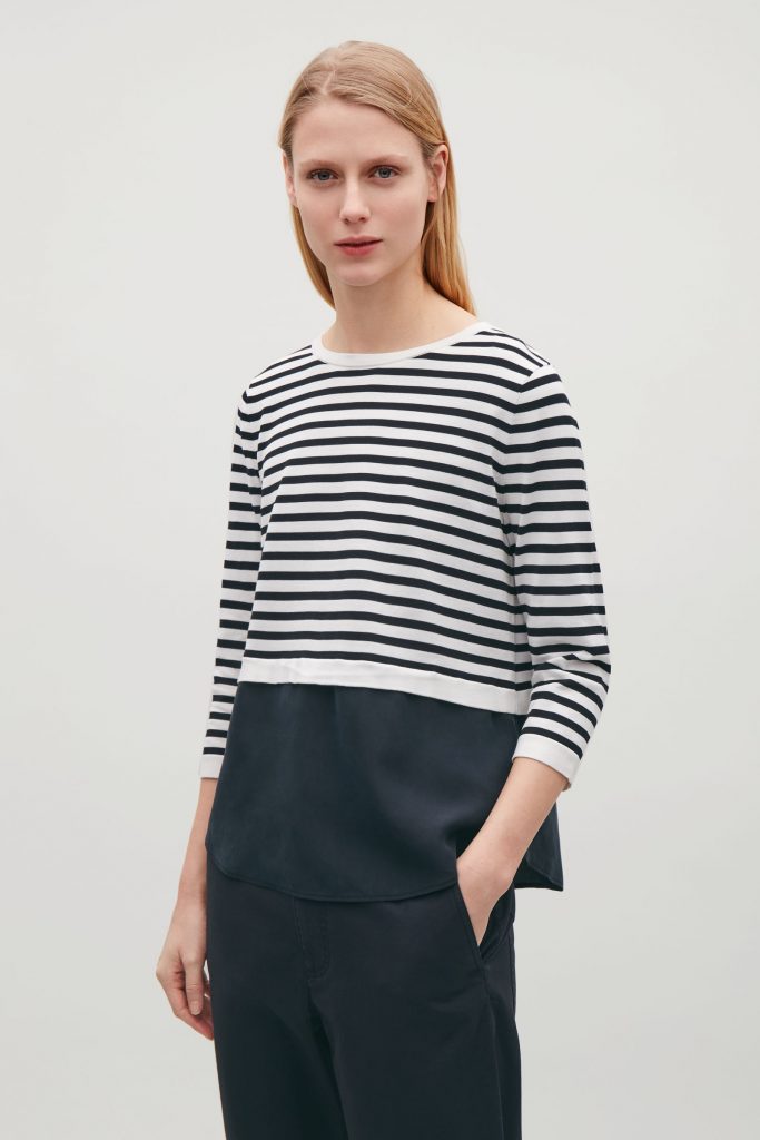 Silk-panelled knit top, €69 at cosstores.com