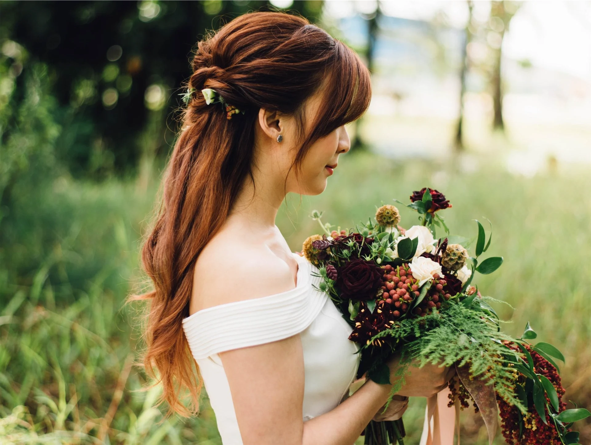 Six perfect off-the-shoulder wedding dresses for a striking bride