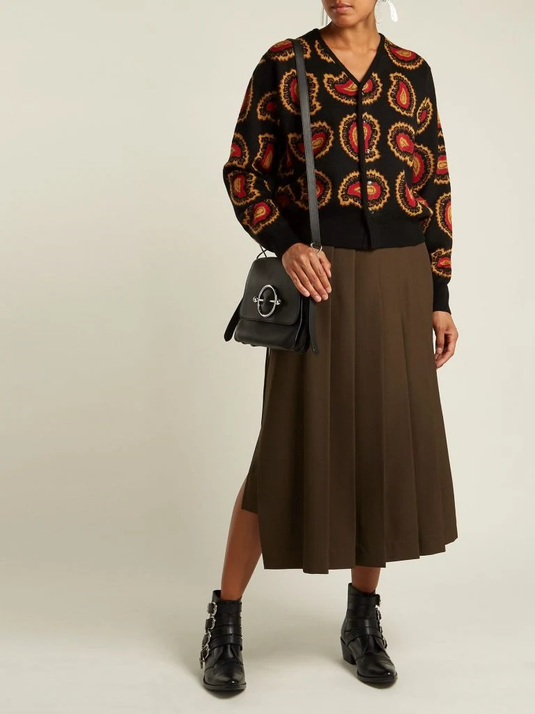 Paisley intarsia-knit V-neck cardigan by Toga, €423 at matchesfashion.com