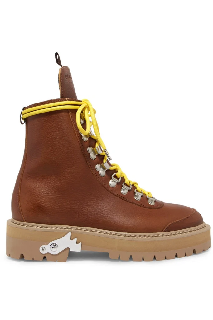 Hiking textured-leather ankle boots by Off-White, €705 at net-a-porter.com
