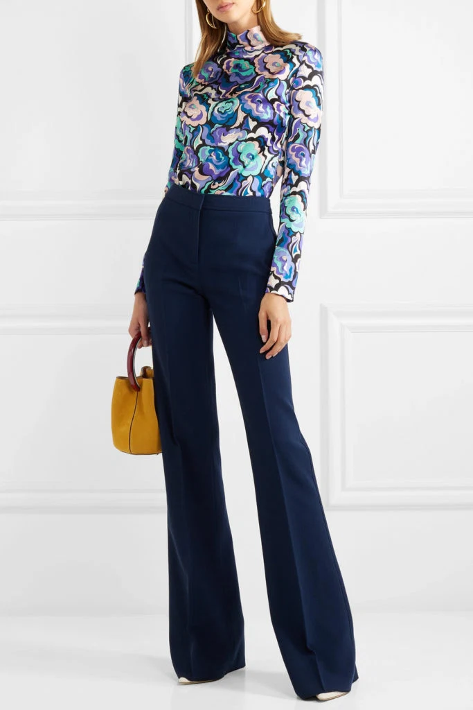 Printed silk-blend satin blouse by Emilio Pucci, €490 at net-a-porter.com