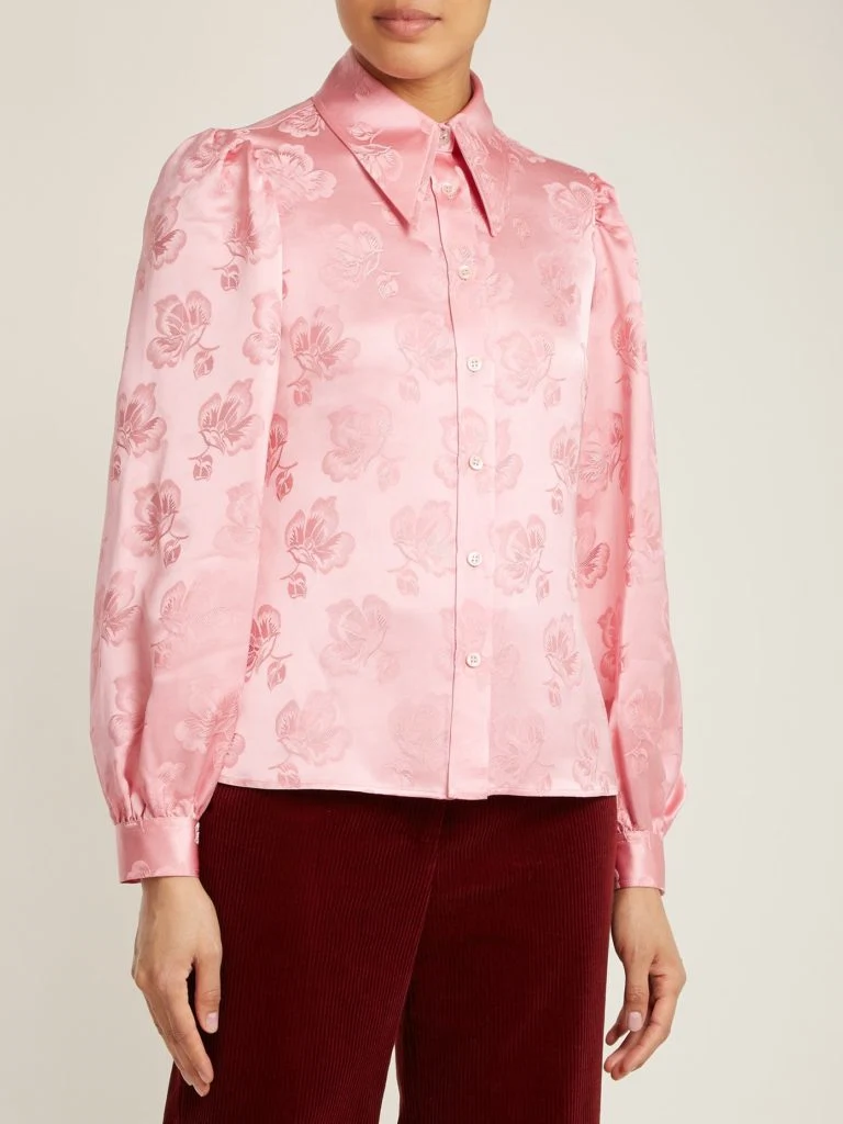 Point-collar floral-jacquard shirt by Alexa Chung, €126 at matchesfashion.com
