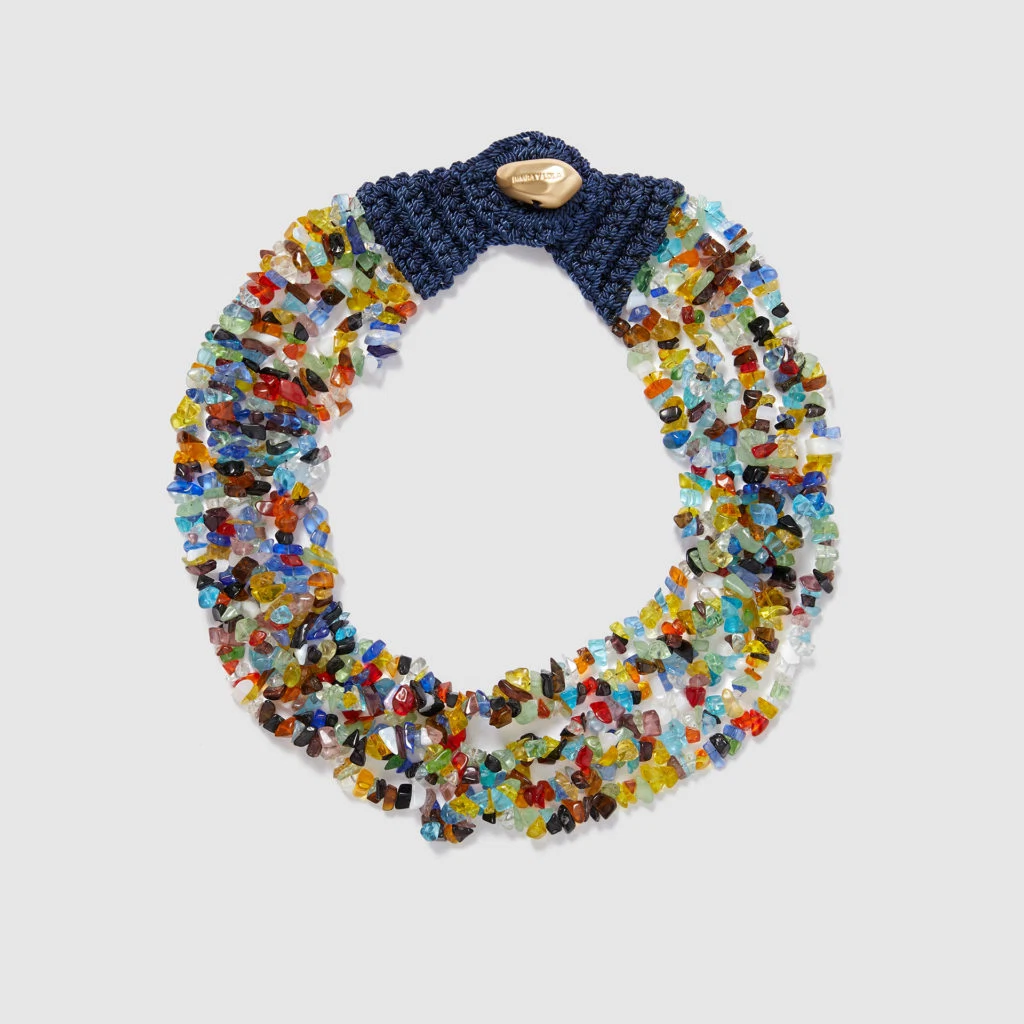 Multicoloured stone necklace, €65 at bimbaylola.com