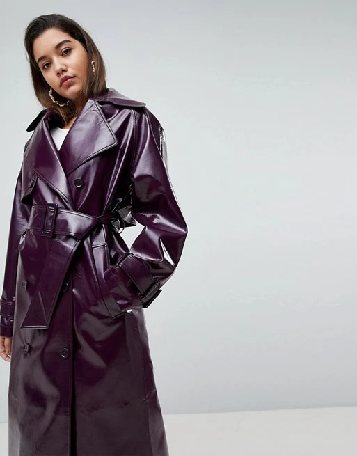 ASOS oversized mac in vinyl, €124.43 at asos.com