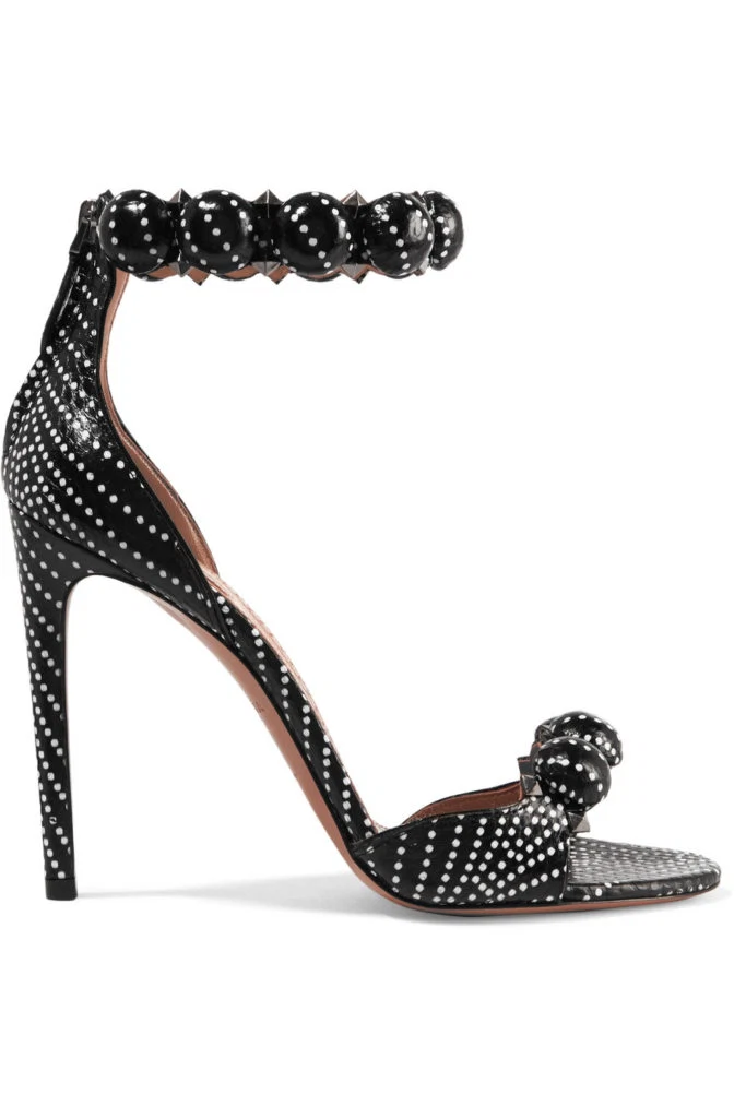 Bombe studded polka-dot watersnake sandals Alaia, €1,250 at net-a-porter.com 