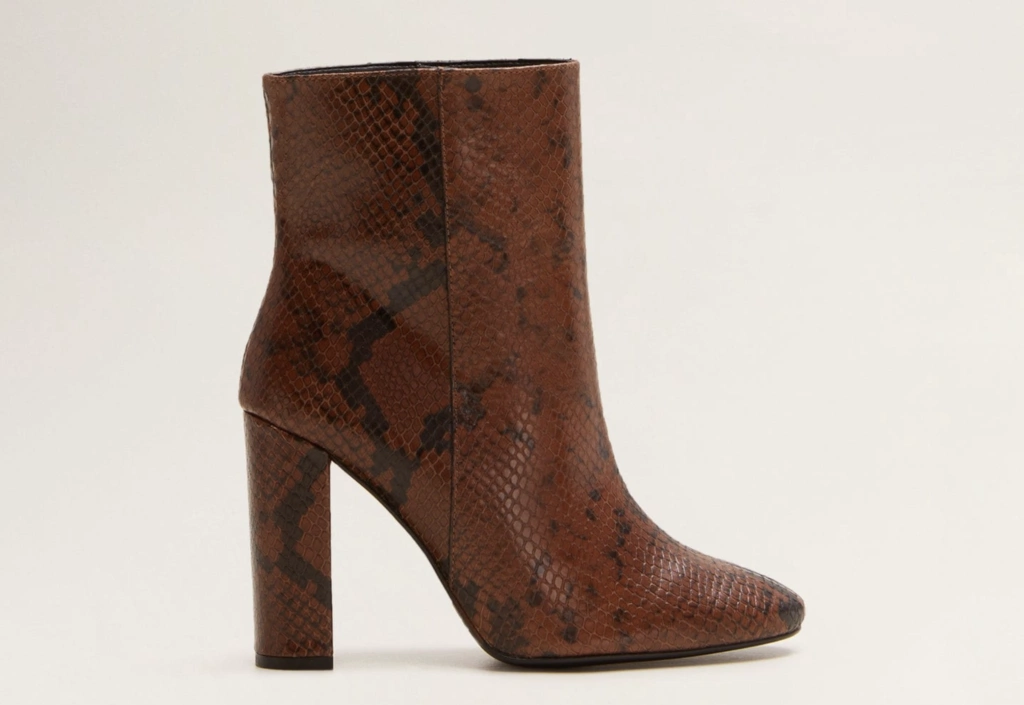Snake leather ankle boots, €99.99 at mango.com