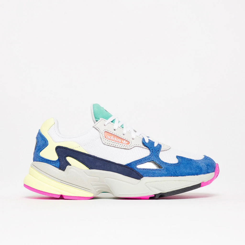 Adidas Falcon in white/blue, €99.95 at maha-amsterdam.com