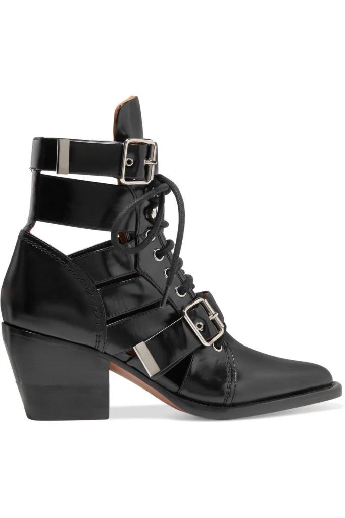 Rylee cutout glossed-leather ankle boots, €1,095 at net-a-porter.com