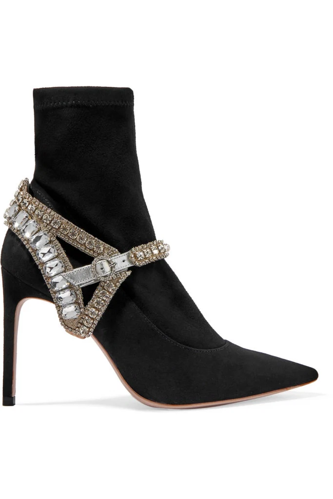 Lorena crystal-embellished stretch-suede sock boots by Sophia Webster, €925 at net-a-porter.com