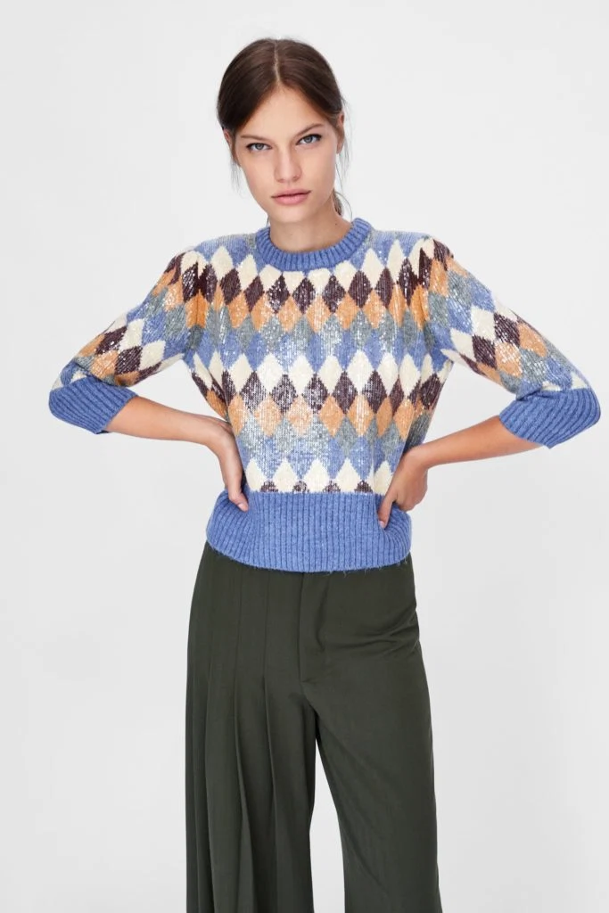 Diamond sequinned jumper, €39.95 at zara.com