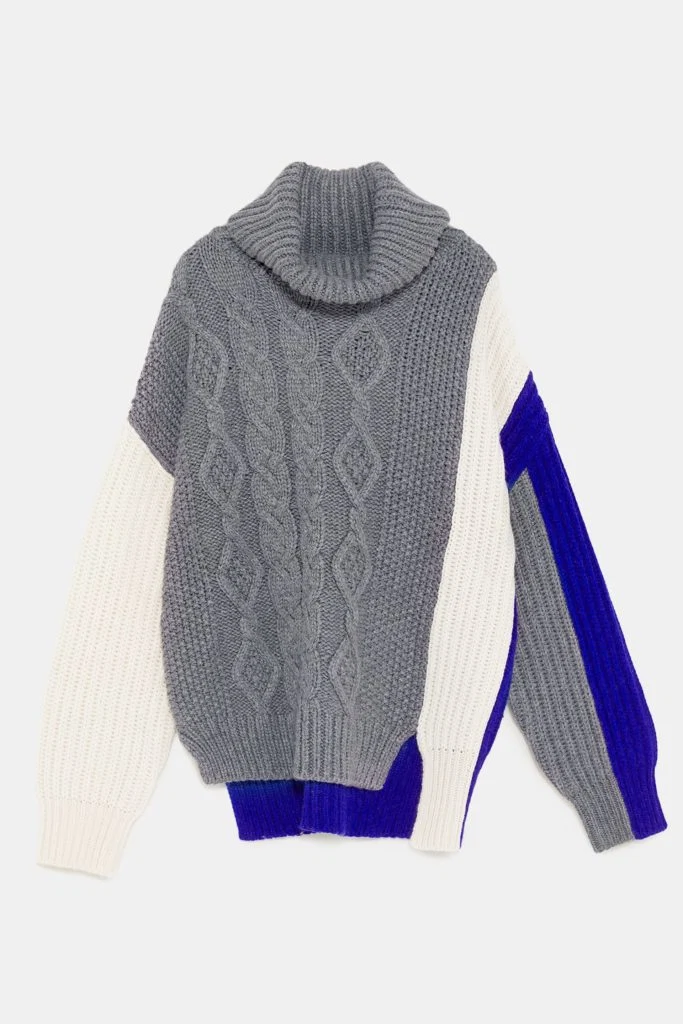  Colour-block cable knit jumper, €49.95 at zara.com