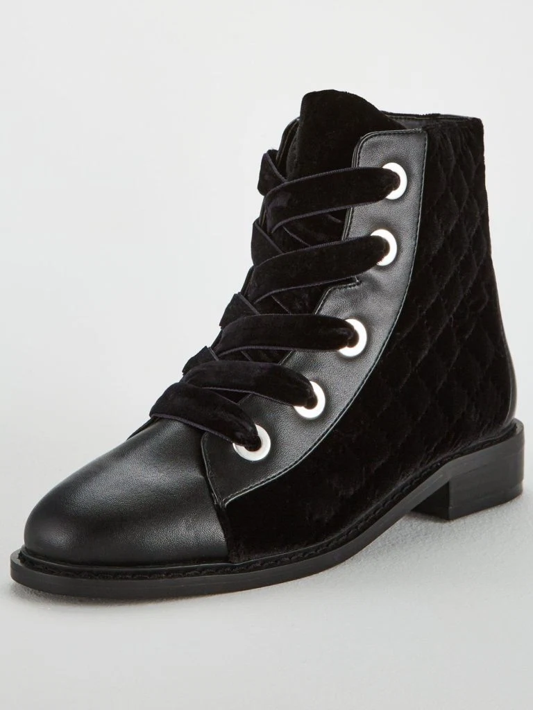 V by Very falon quilted lace up boot, €58 at littlewoodsireland.ie