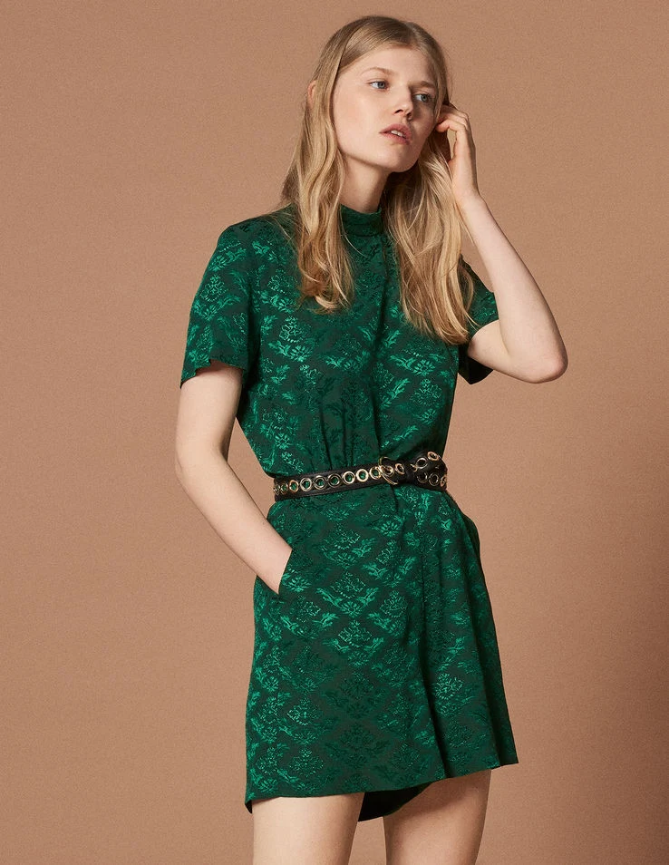 Jacquard playsuit, €225 at sandro-paris.com