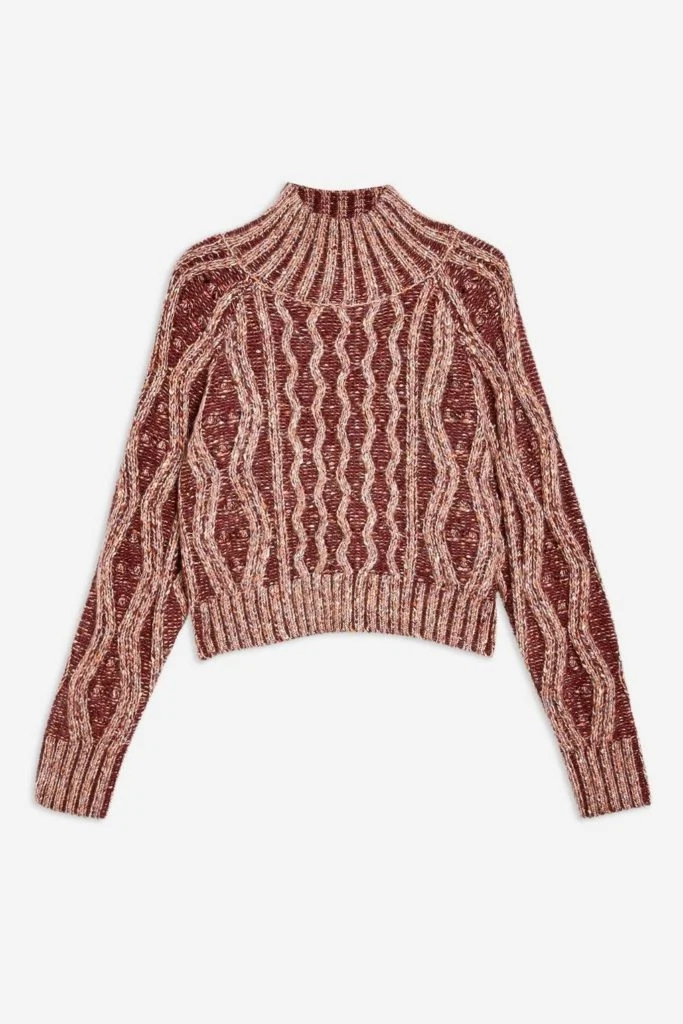 Pleated tweed cable jumper, €57 at topshop.com