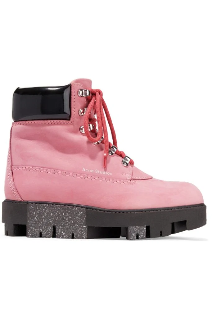 Telde patent leather-trimmed suede snow boots, €282 at theoutnet.com