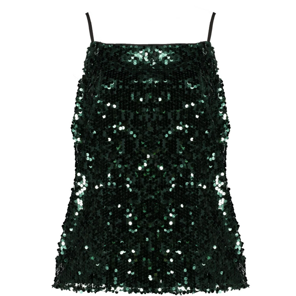 Green sequin cami, €23 at Tesco