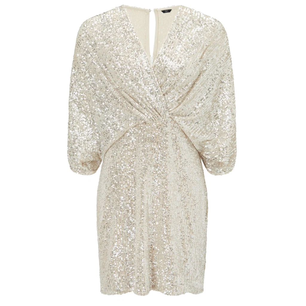 Knot twist sequin dress, €51 at Tesco