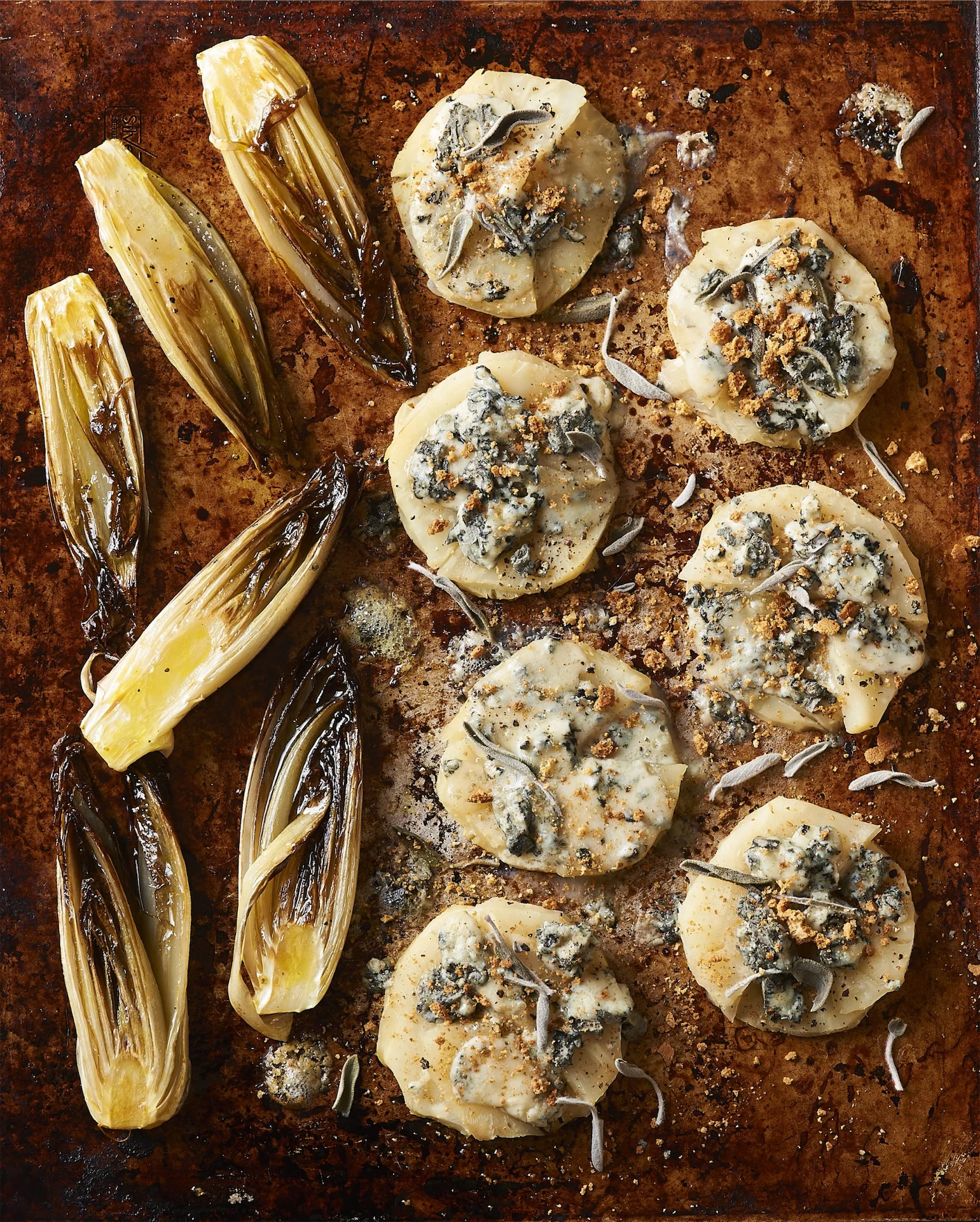 Midweek vegetarian: salt-baked celeriac, blue cheese & treviso