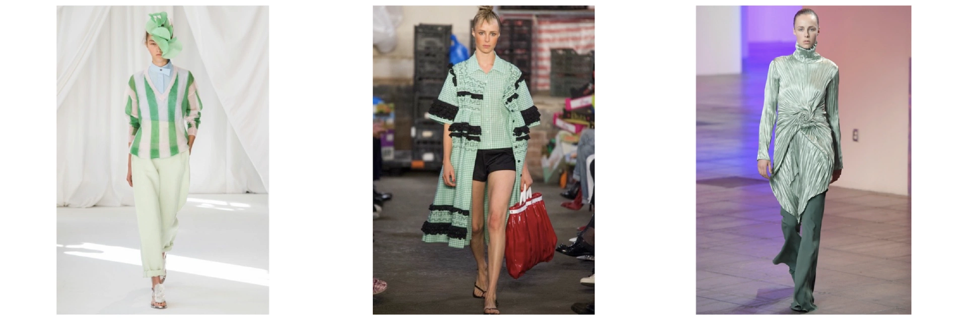 Left-right: Delpozo, Molly Godard, Sies Marjan SS18 catwalk shows. Jason Llyod Evans