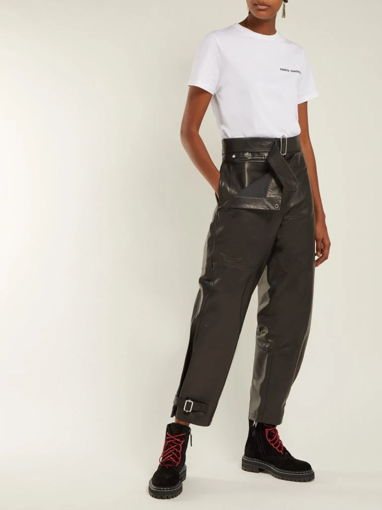 Fold-front leather trousers by J.W Anderson, €1,760 at matchesfashion.com