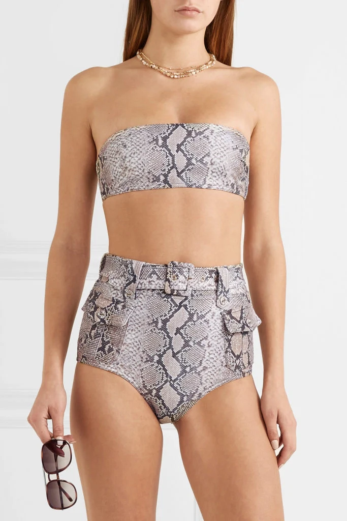 Corsage Safari snake-print belted bikini by Zimmerman, €392 at net-a-porter.com