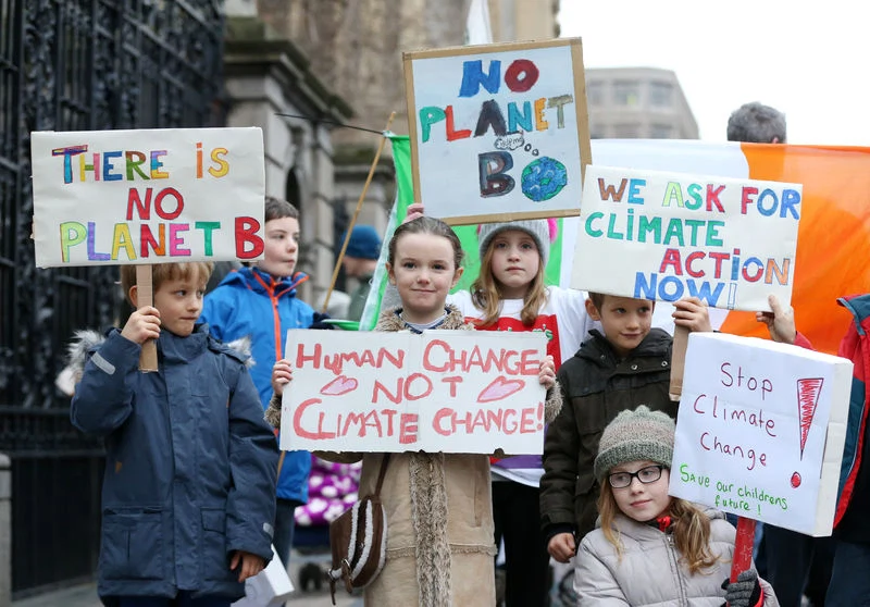 Hundreds of Irish children rally together for climate change protest