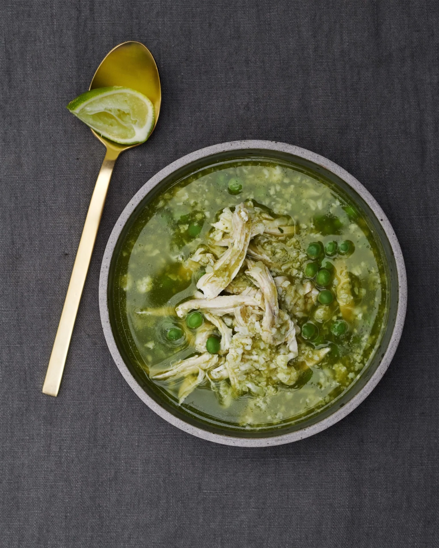 Gwyneth’s cleanse-friendly Peruvian chicken cauli rice soup