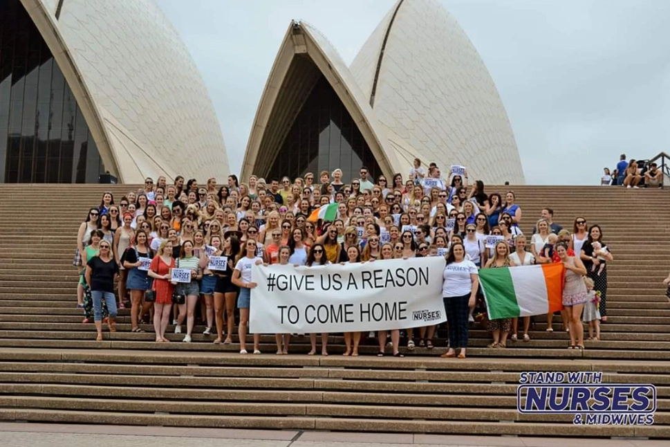 Irish nurses and midwives in Sydney supporting the strike! 