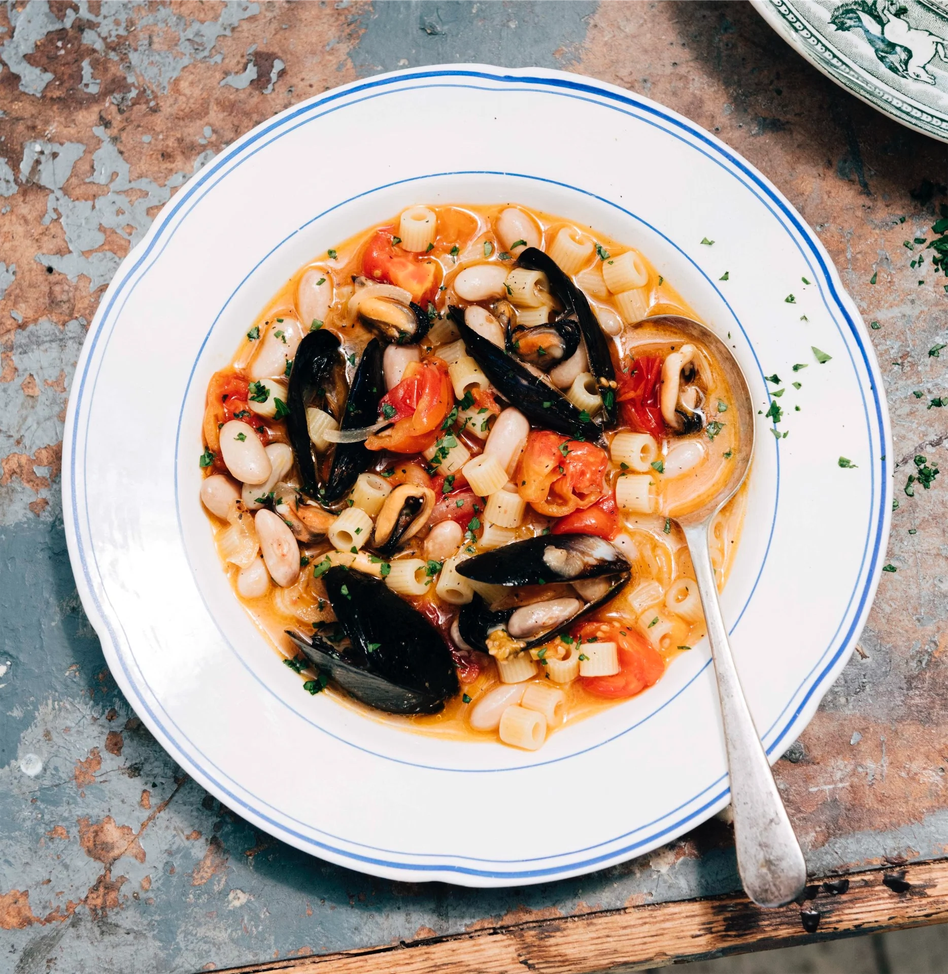 This mussel and pasta soup is the perfect early spring supper