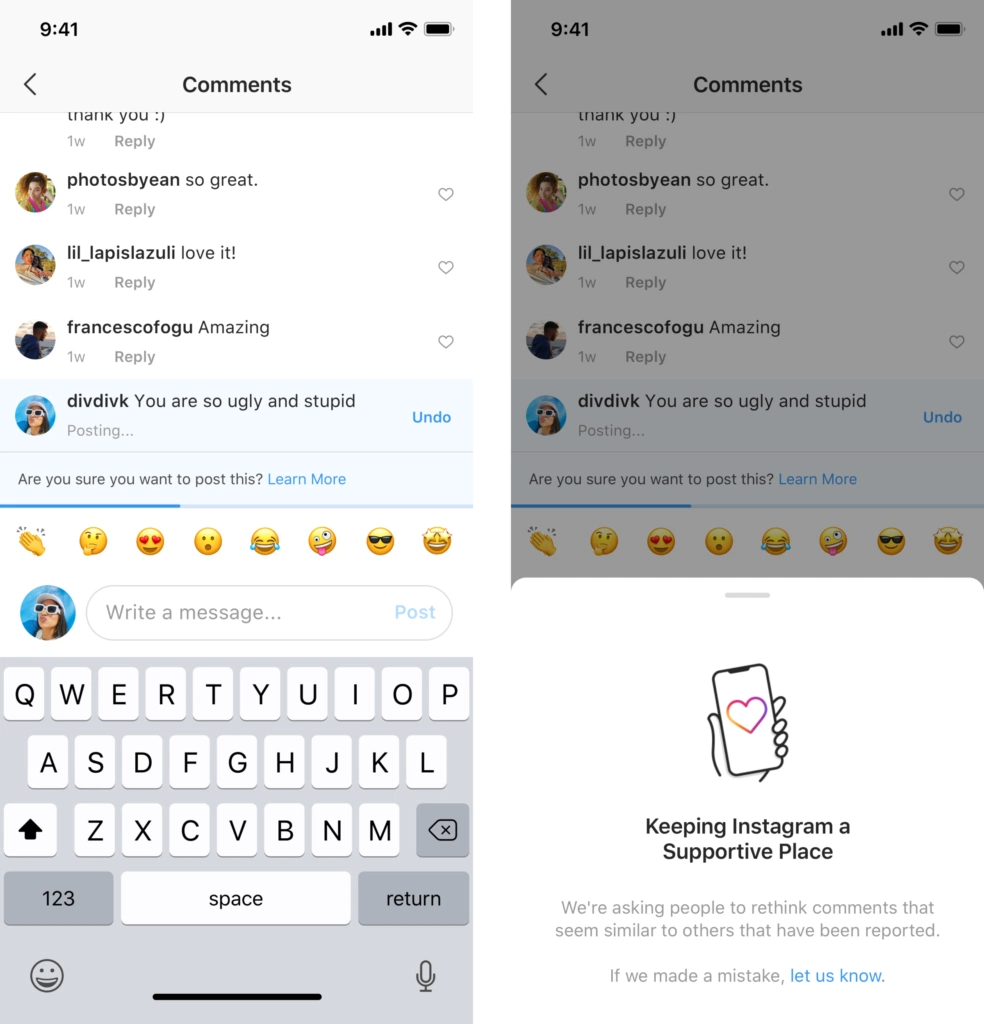 Instagram anti-bullying