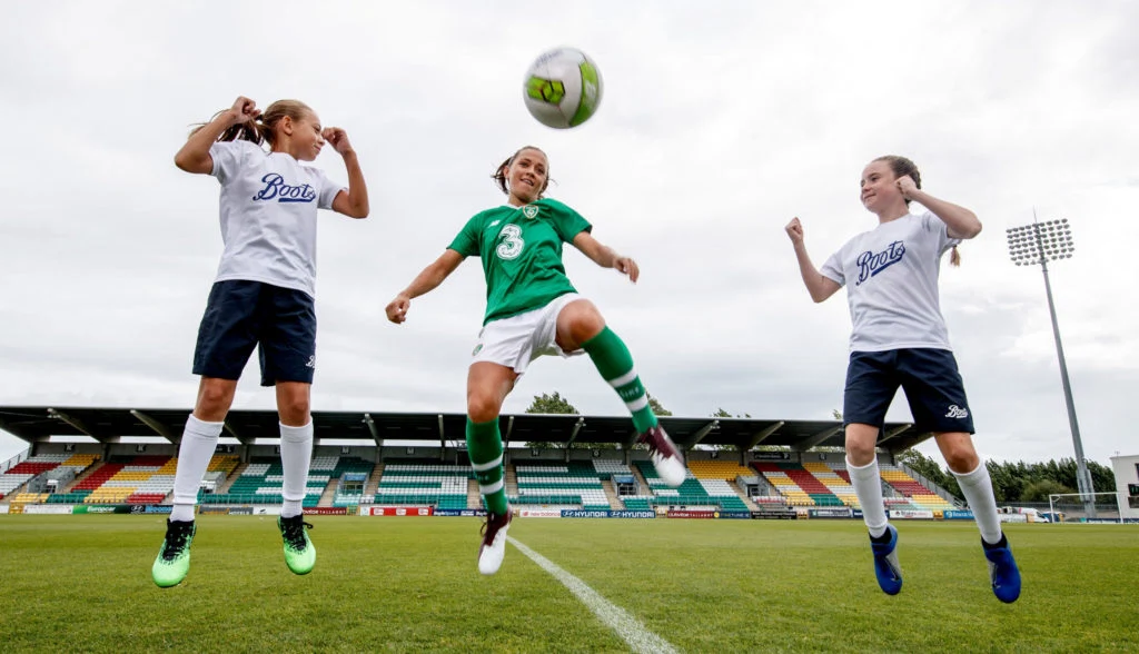 Ireland soccer star Katie McCabe announcing the Boots Ireland sponsorship deal