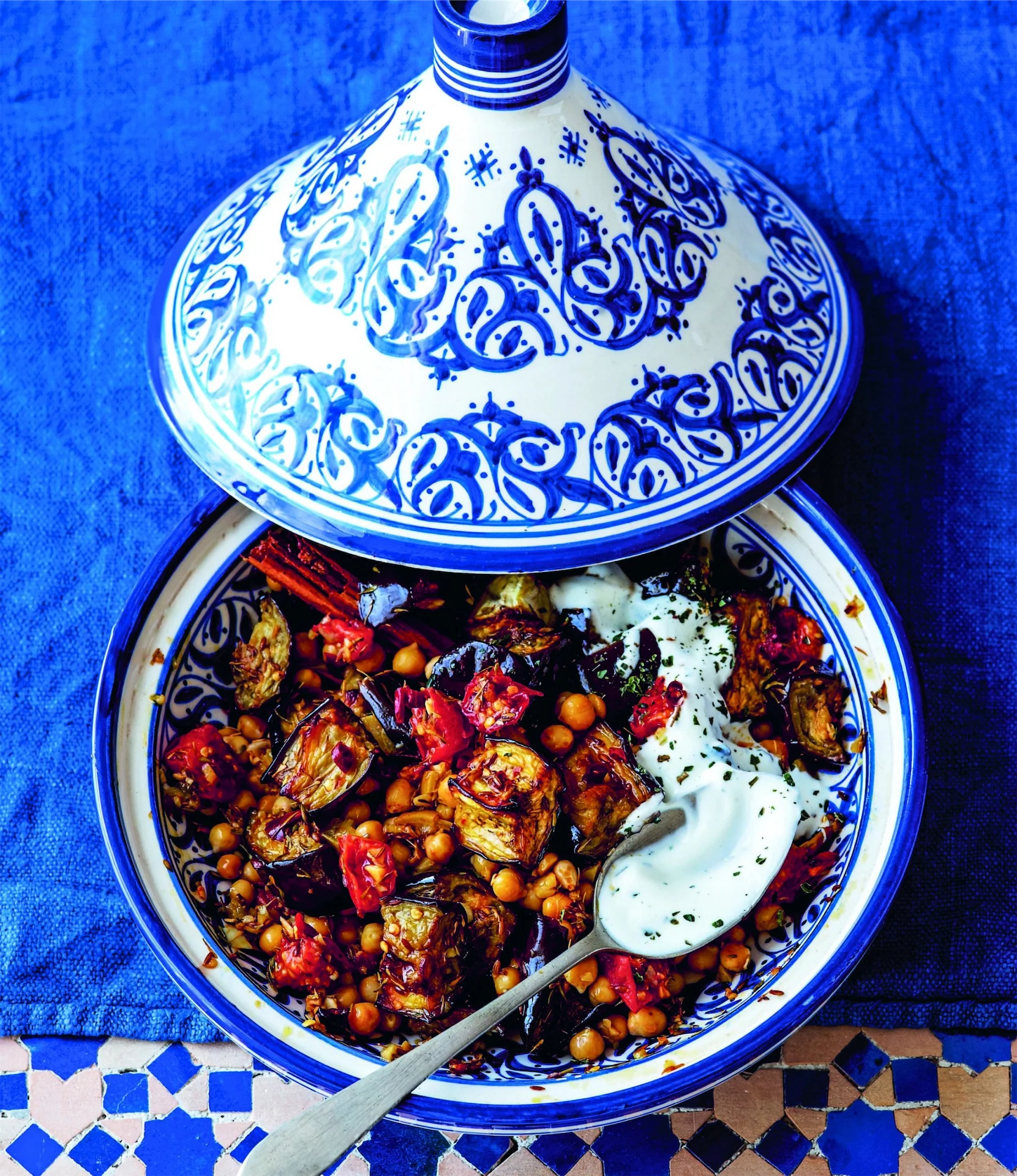 Turkish delight: roasted aubergine, tomato & chickpea tagine