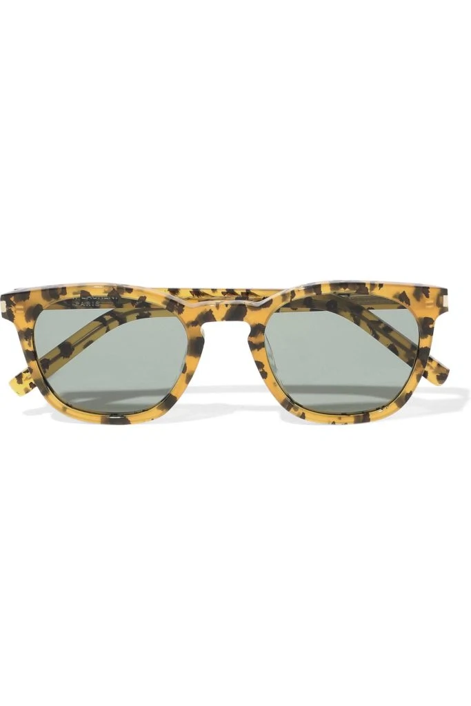 SAINT LAURENT D-frame leopard-print acetate sunglasses outnet