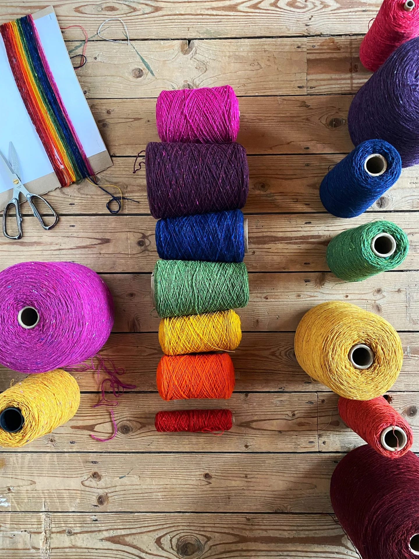 This Irish weaver is making joyful rainbow scarves to raise funds for hospice services