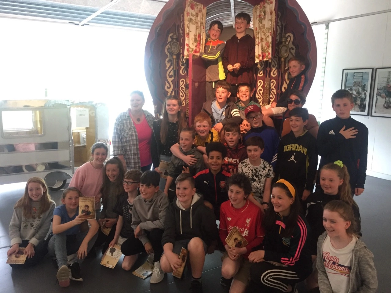 Yellow Flag students attending a Traveller Pride Exhibition at Fitzgerald Park