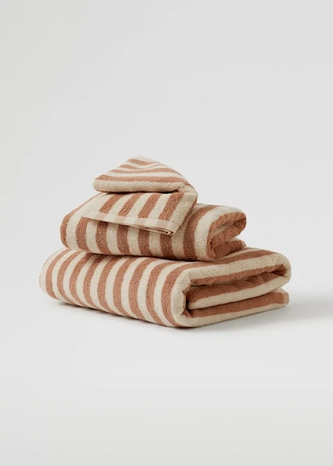 Striped organic towel, from €4.99