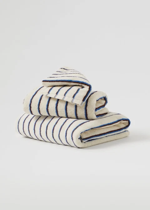 Striped organic towel, from €4.99