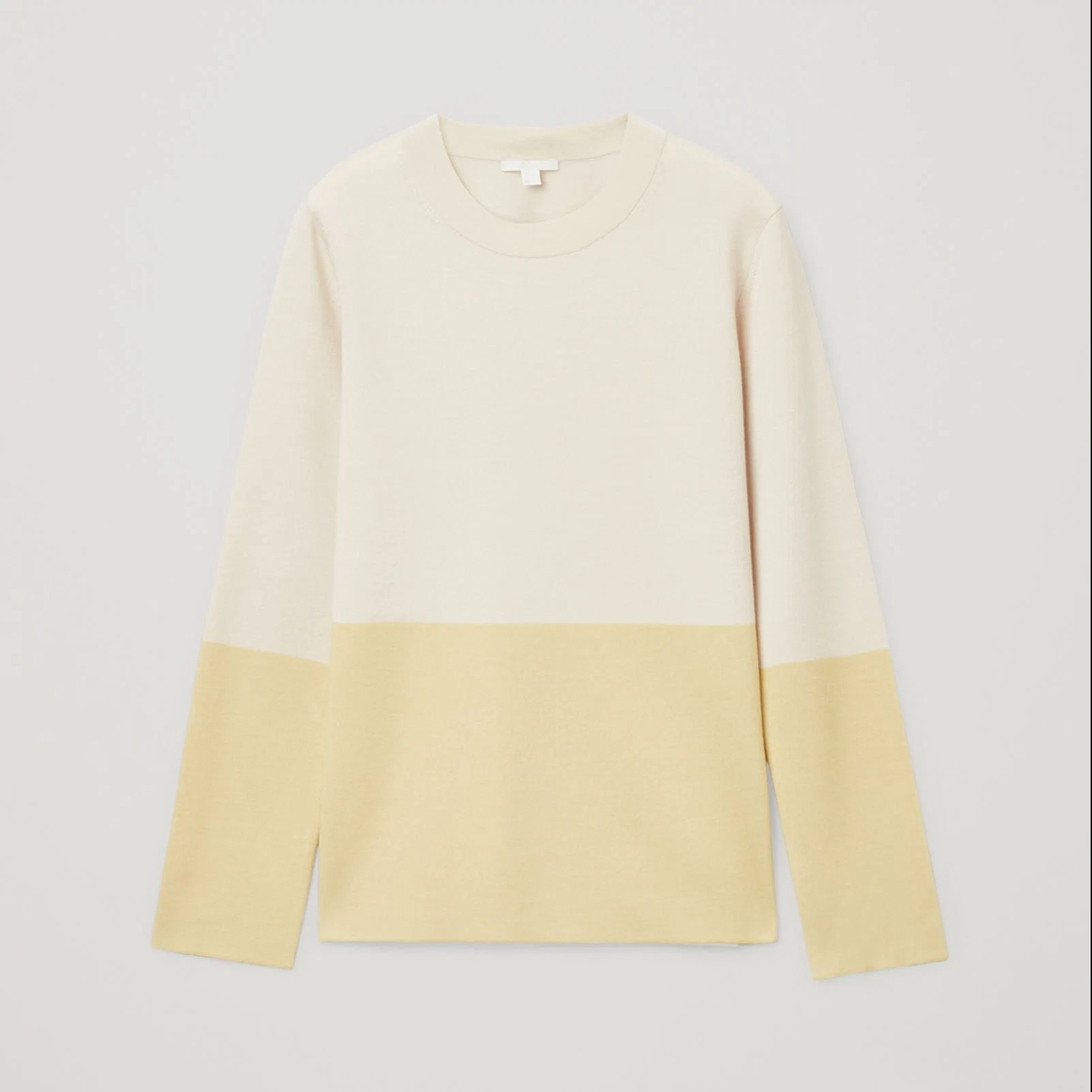 Colour block merino top, €79, COS