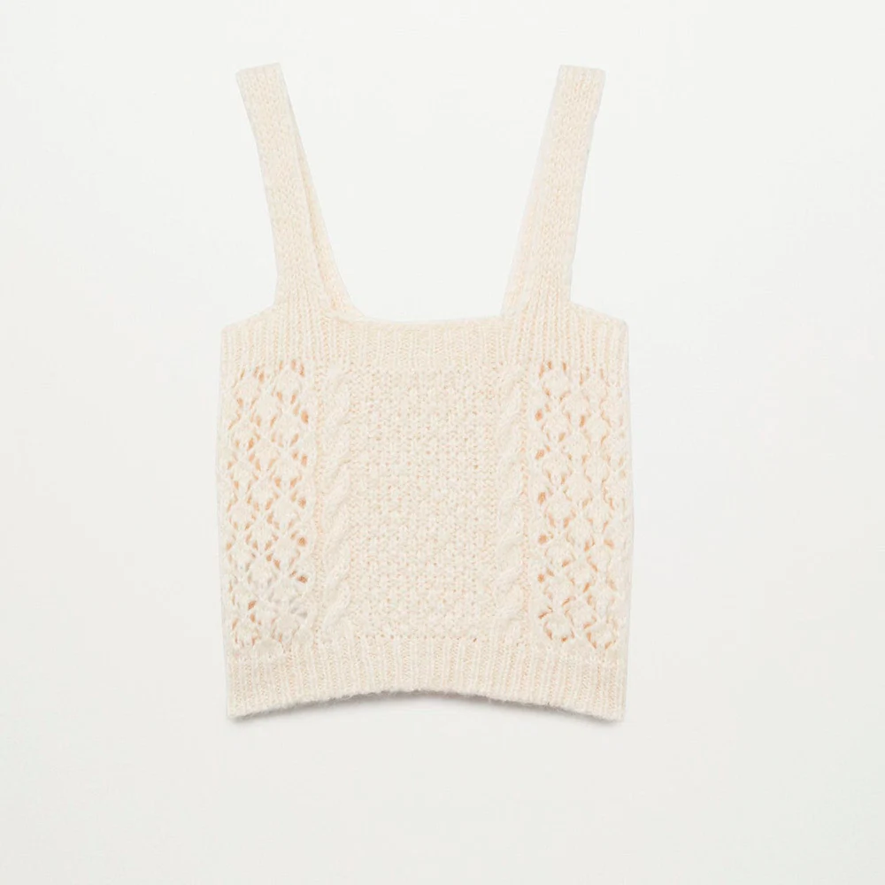 Openwork knit top, €25.99, Mango