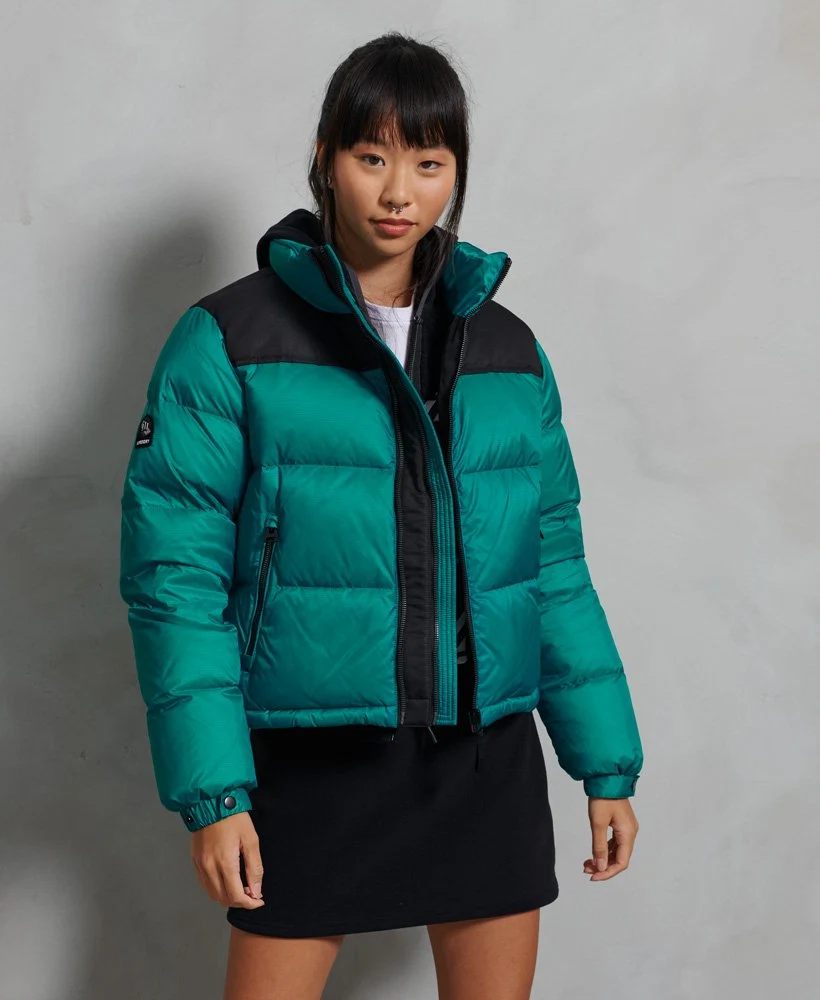 Superdry green and black puffer jacket 