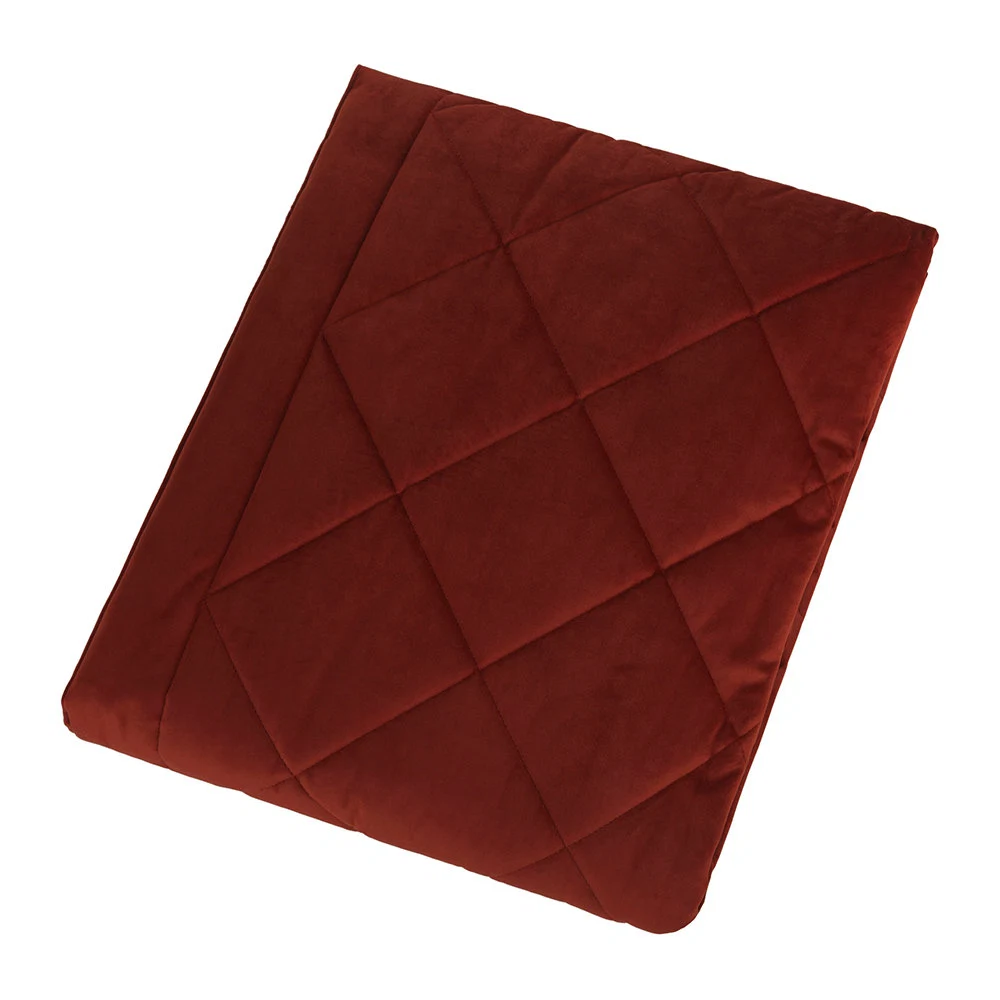 Burnt Sienna Diamond Velvet Bedspread, €173, Amara