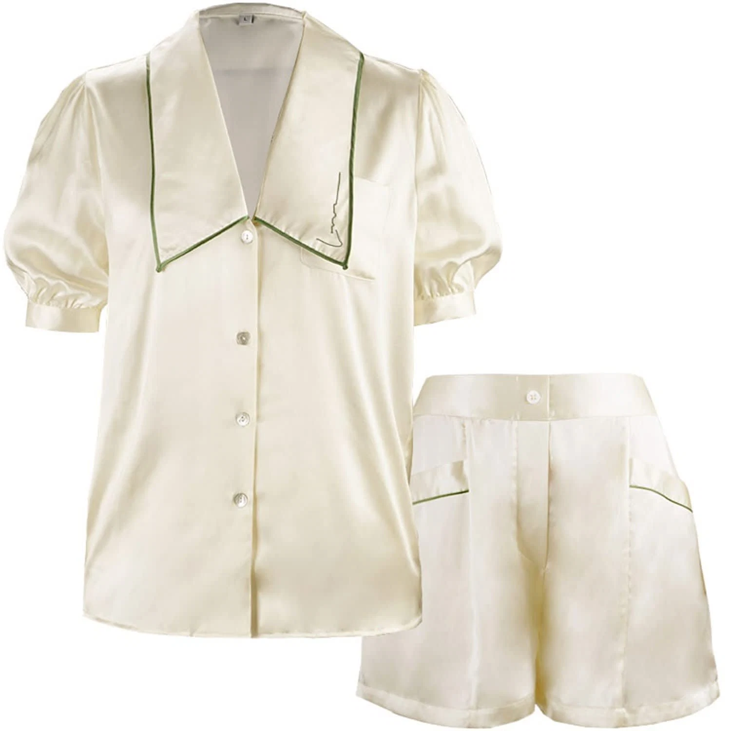 Short pyjama suit, €297, Wolf and Badger