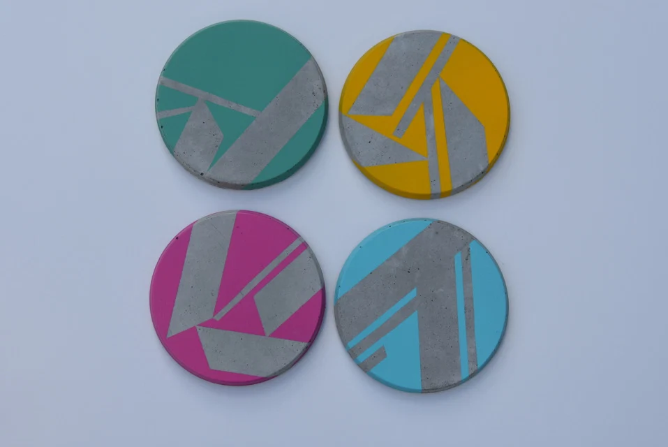 Concrete coaster, €28 for four, Ali + El