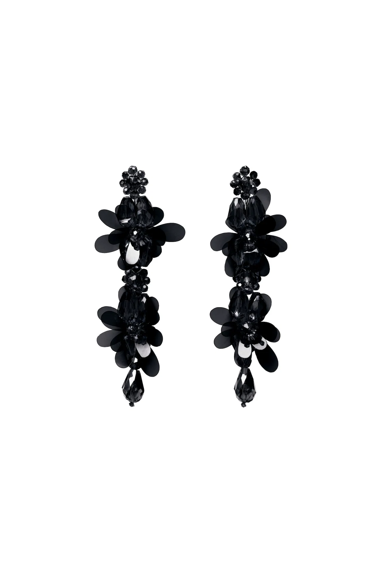 Sequinned black drop earrings, €39.99