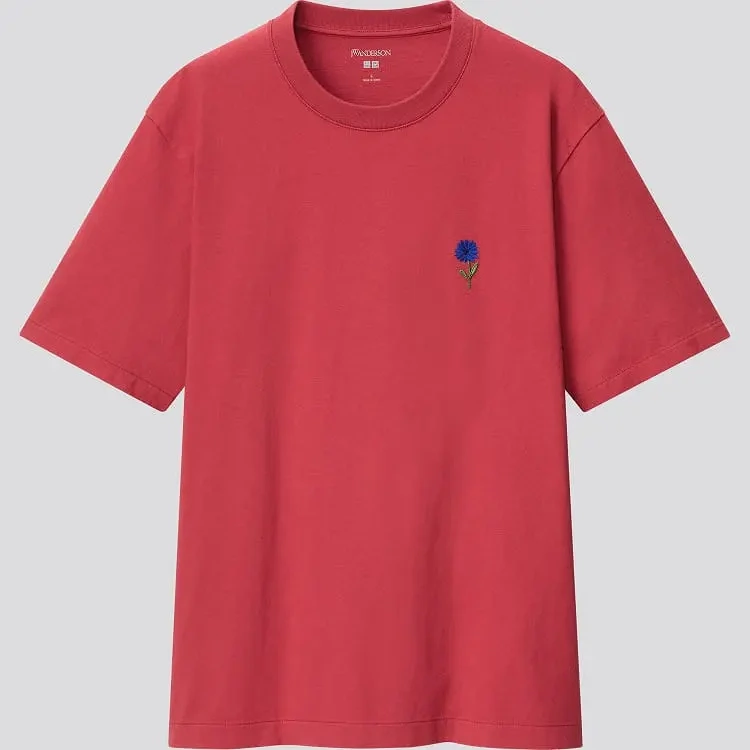 Flower Embroidered Crew Neck T-Shirt, €24.90