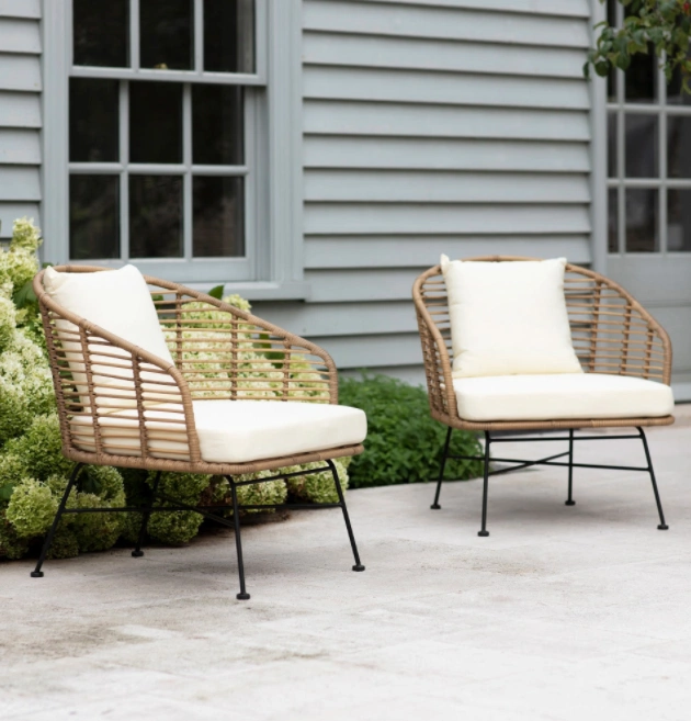 Pair of all weather bamboo armchairs, €720,  The Blue Door