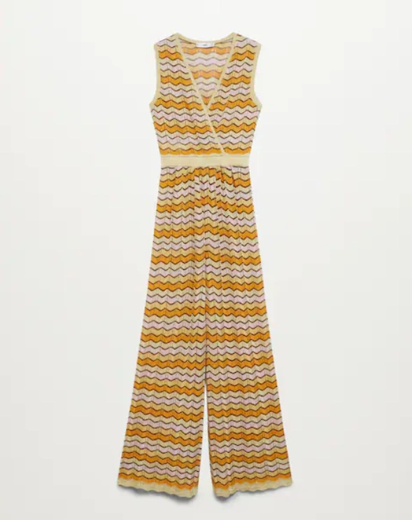 Openwork knit jumpsuit, €59.99, Mango