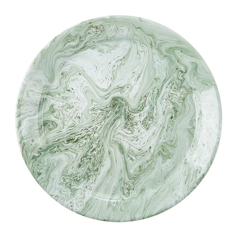 Enamelled Soft Ice dinner plate, €20, Indigo & Cloth