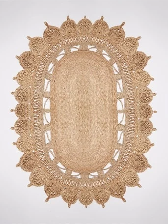 Jute oval rug, €150, Oliver Bonas
