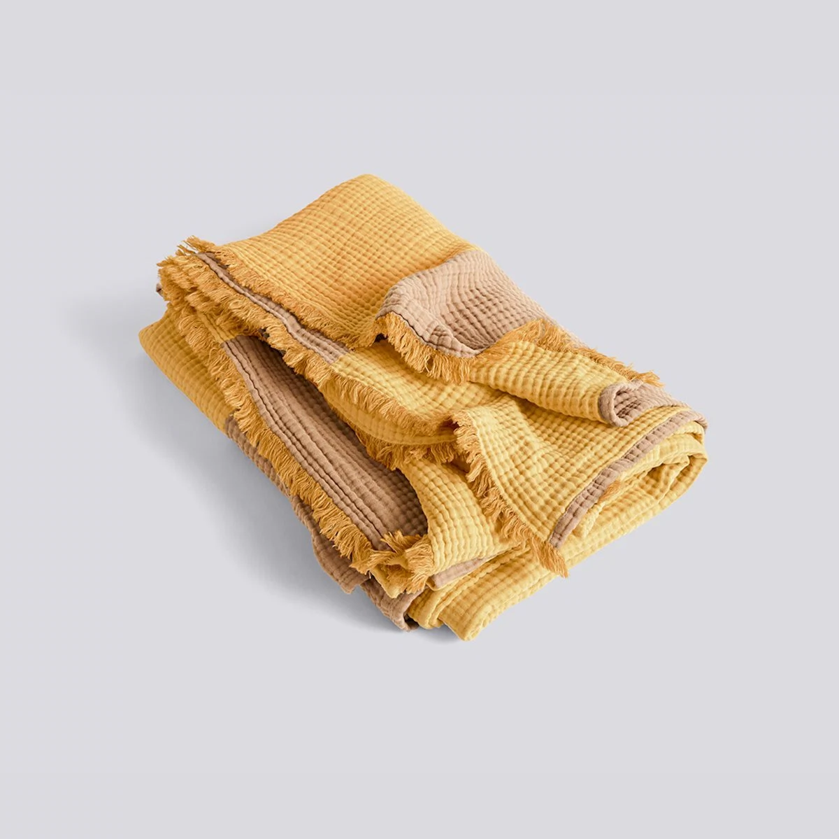 Crinkle Stripe Plaid yellow blanket, €90, Industry & Co